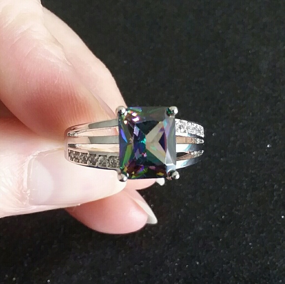 Mystic Topaz Sterling Silver Ring size 9 - Picture 5 of 6